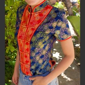 Vintage Mandarin Collar Fitted Cheongsam Top